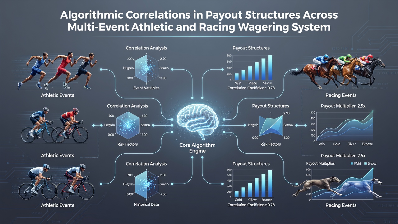Data flow diagram illustrating algorithmic links between multi-event payouts in sports and racing