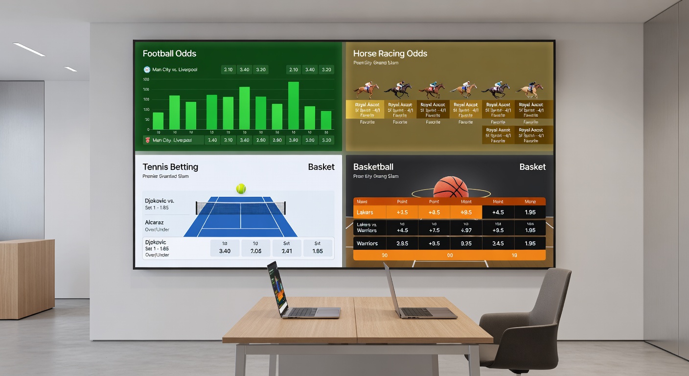 Dynamic split image showing tennis clay rallies at Monte Carlo, IPL six-hitting frenzy, and Punchestown steeplechase leaps amid April showers