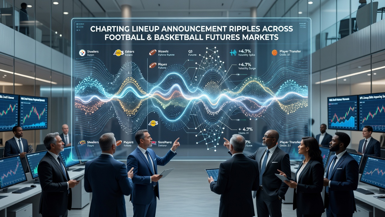 Basketball arena scoreboard updating futures odds after lineup changes