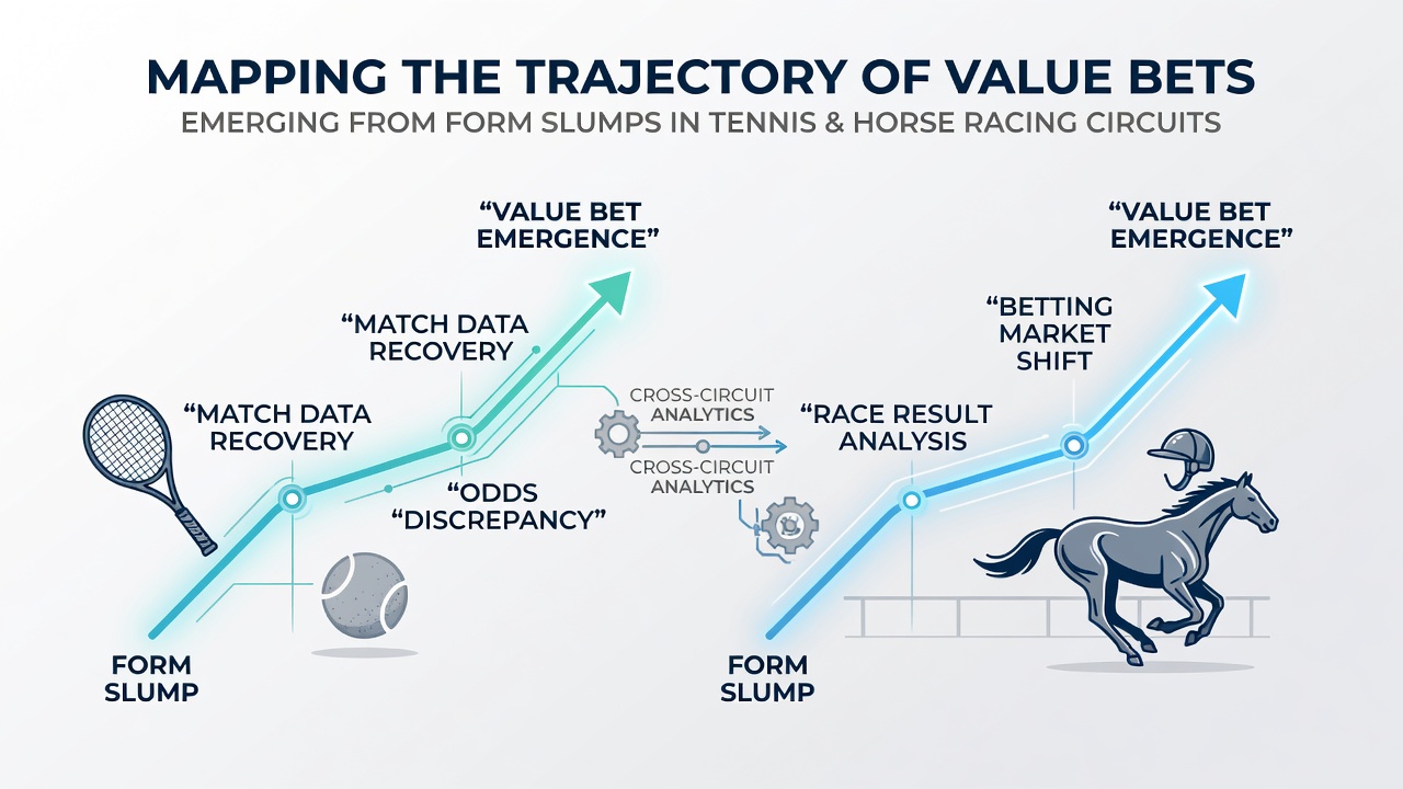 Visual representation of form slump patterns in tennis and horse racing betting markets
