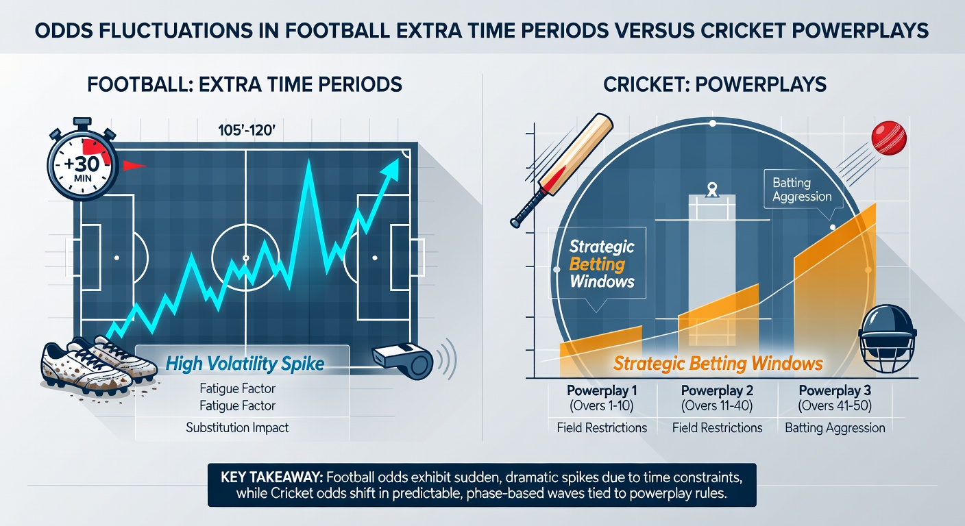 Cricket powerplay field restriction diagram illustrating how restrictions influence live run-rate betting markets