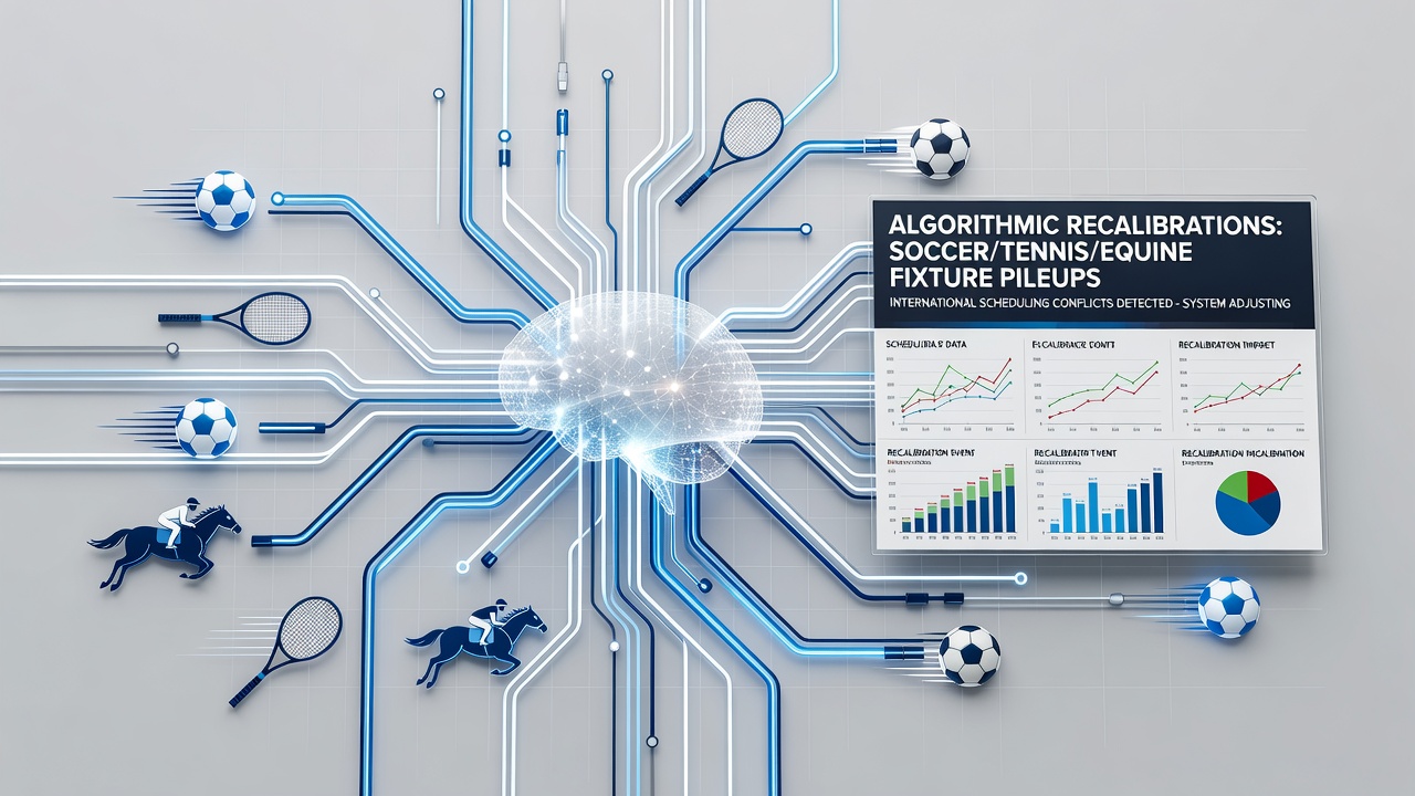 Algorithmic models adjusting live odds across overlapping international soccer, tennis, and horse racing fixtures in real time