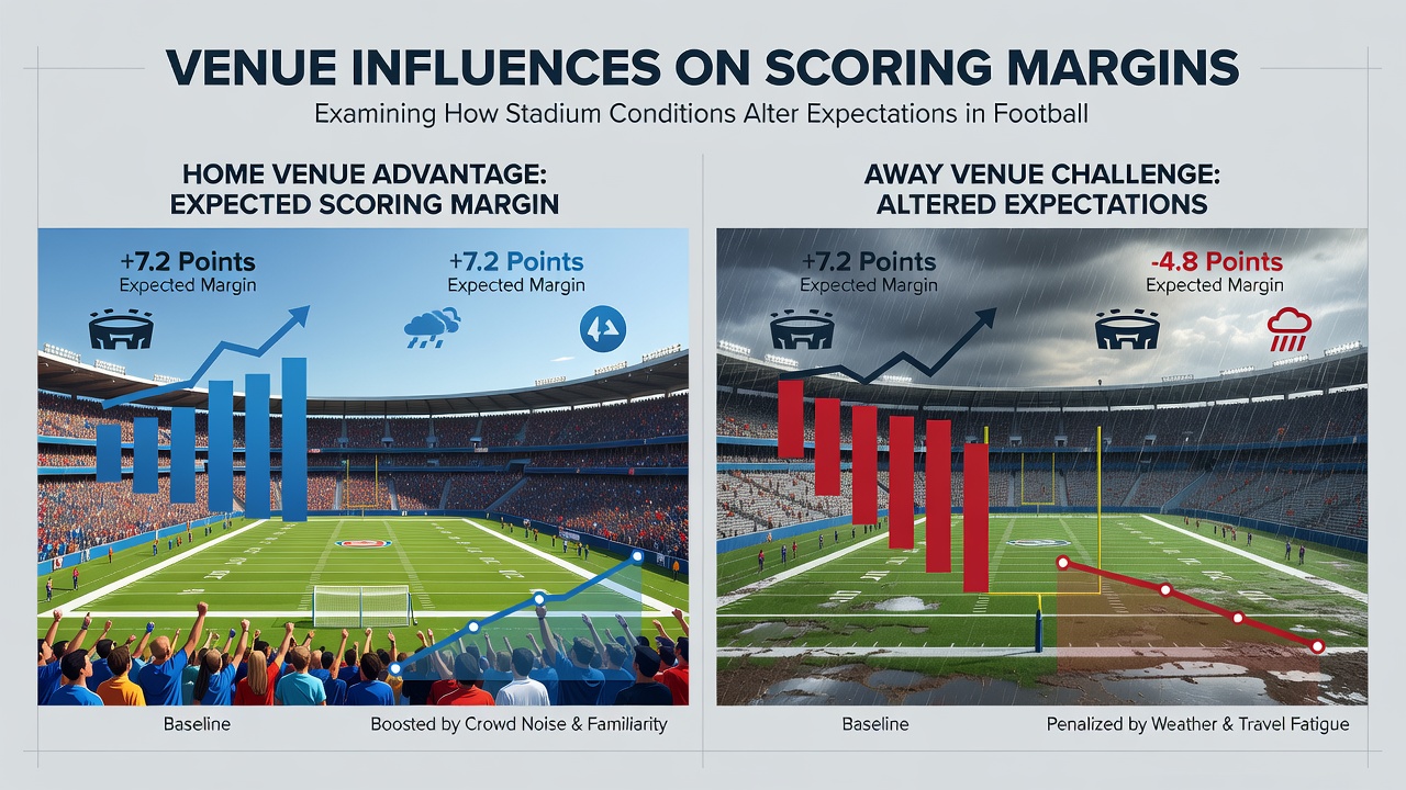 Basketball court interior highlighting arena conditions impacting game margins